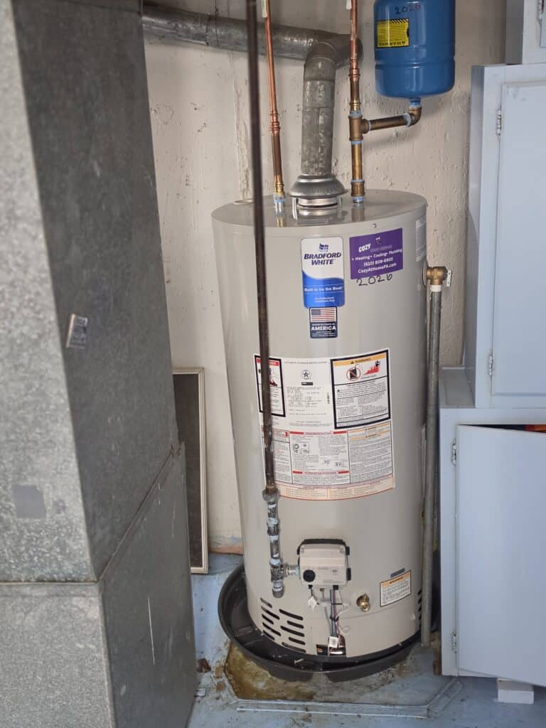 Bradford White gas water heater installation